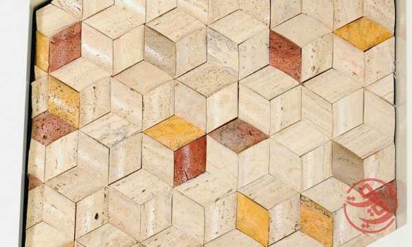 آنتیک حصیری لوزی سفید رنگی آنتیک سنگ خشتی